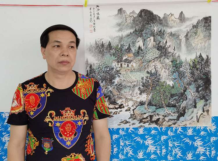 中国美术家协会会员 李自龙 精品山水 有合影