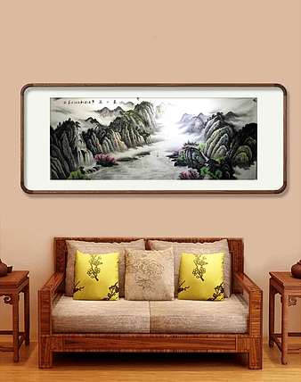 彭韦 中国陶瓷绘画艺术研究院院长 国家一级美术师山水《春山揽翠》