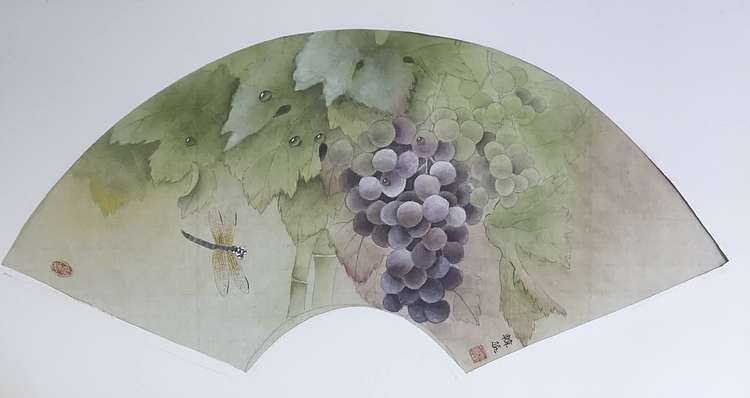 雪中寒蕊 山东省当代工笔画院画家韩蕊工笔葡萄