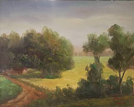 职业书画家 大庆 省美协会员  中国书画院青海分院理事张庆礼  田间小景