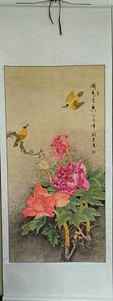 范彩君 山东德州美协会员,《国色天香》,工笔,已装裱