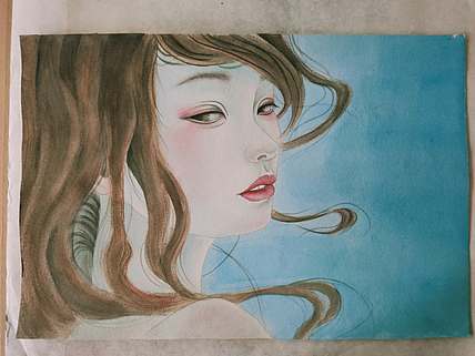 永遇乐 水彩 回眸