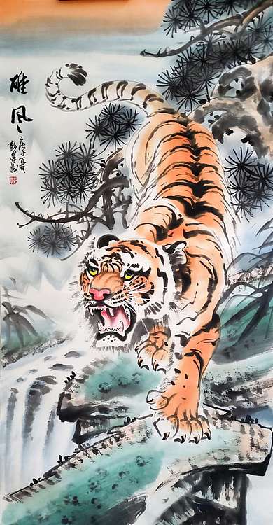 彭韦 国家一级美术师  中国陶瓷绘画艺术研究院院长范彭韦《雄风》