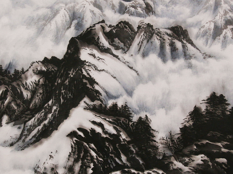 职业画家 教师 李丕民 中国画作品 雪域圣蜂