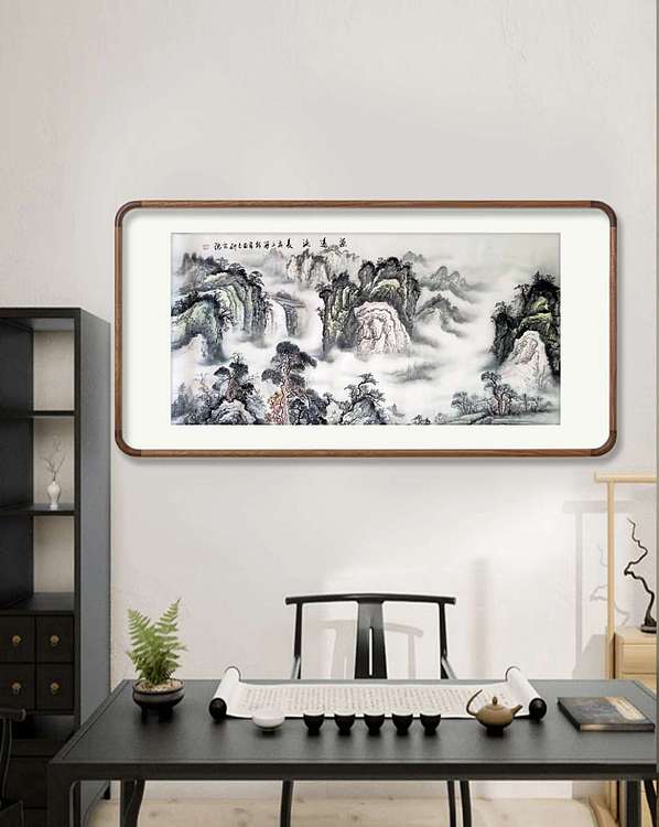 彭韦 国家一级美术师 中国陶瓷绘画艺术研究院院长山水《源远流长》