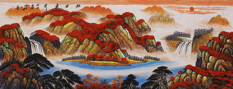 广西美协会员 蒋小松 国画 万山红遍