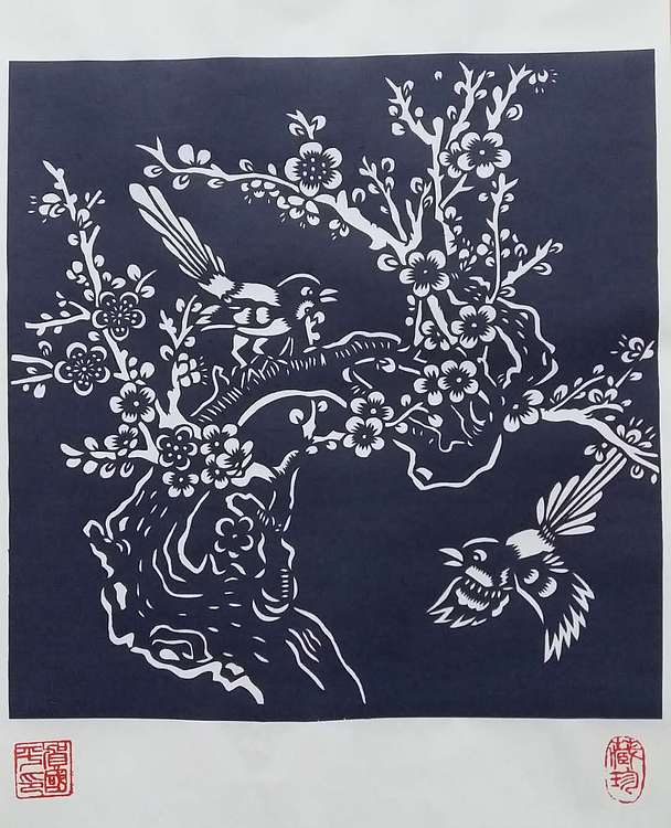 贺国平 《喜鹊登梅》