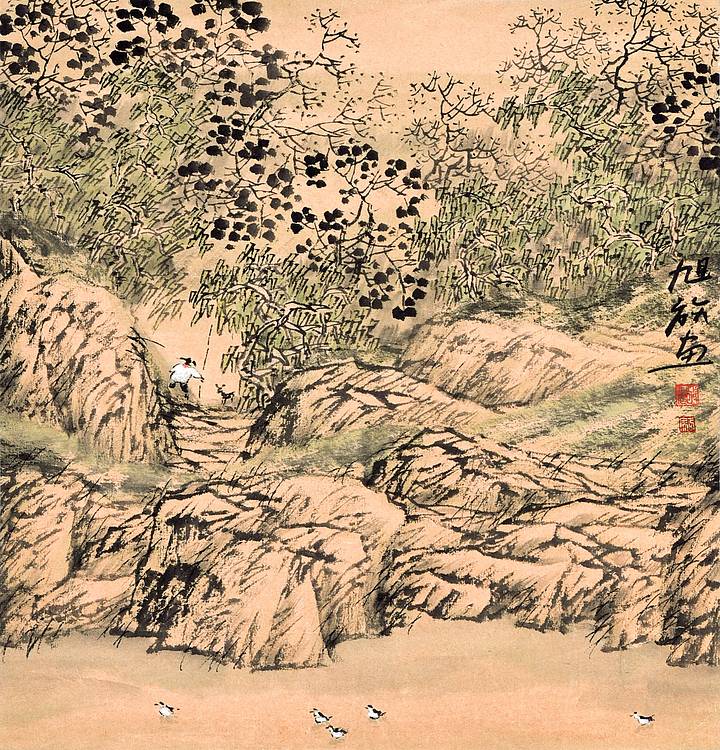 中国美术家协会会员 骆旭放《林壑牧归》
