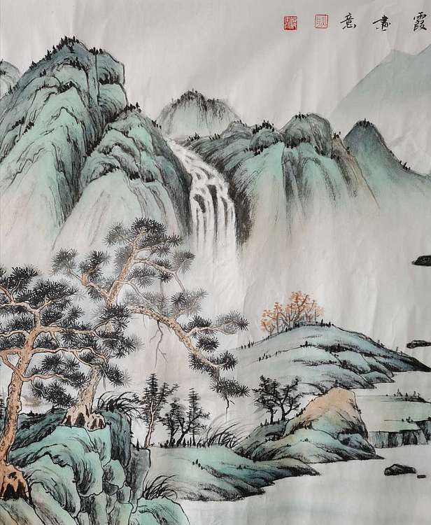 耿俊霞 青绿山水画