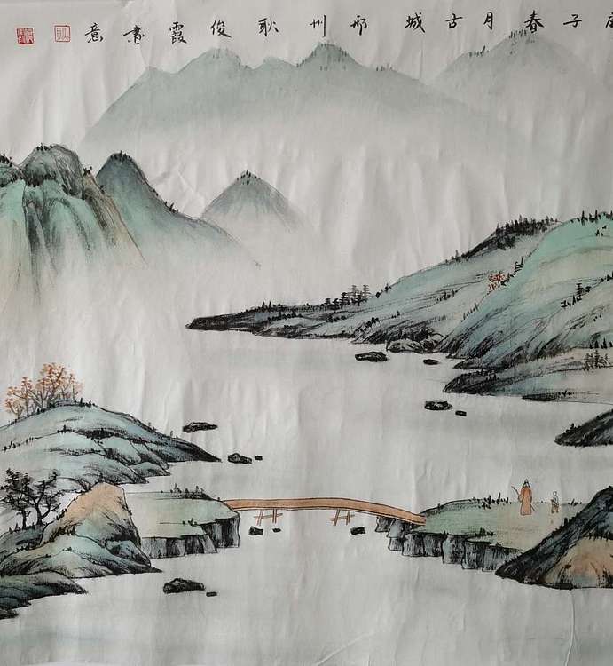 耿俊霞 青绿山水画