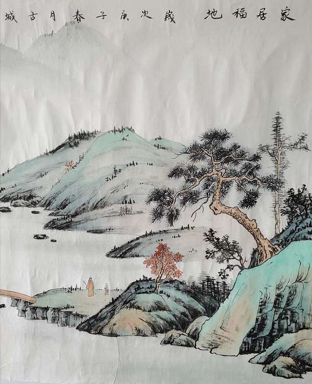 耿俊霞 青绿山水画