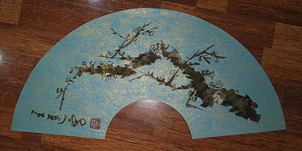 国画大师骆拓(徐悲鸿义子)亲传弟子  王迈 扇面作品 0813-005