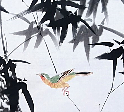 山东省美协会员 张金专 花鸟画 竹报平安