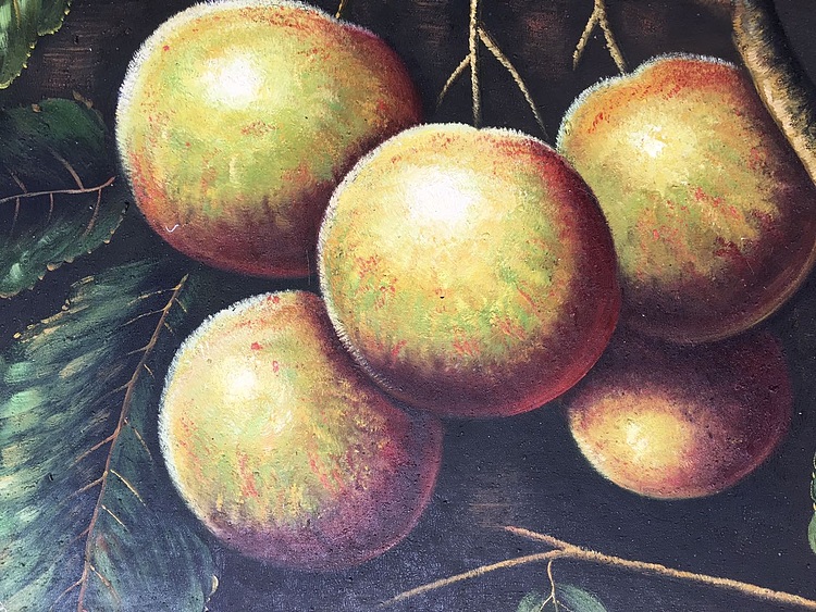 黄明灯手绘油画作品《团团圆圆》