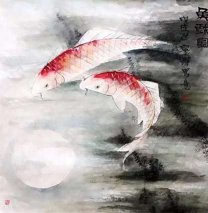 宁辉 鱼戏图