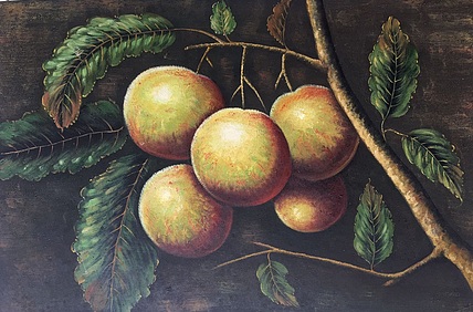 黄明灯手绘油画作品《团团圆圆》