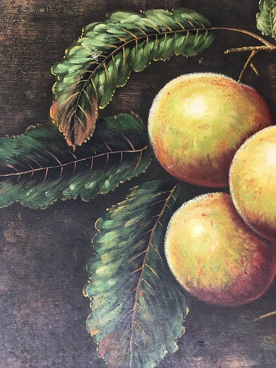 黄明灯手绘油画作品《团团圆圆》