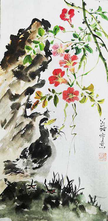 潜力青年画家 常州市美术家协会会员 杨晶精品花鸟