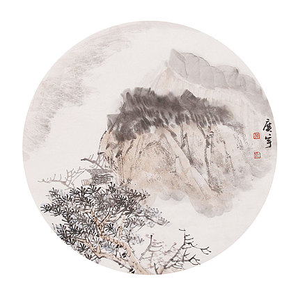 中美协山河画会创作员，满维起工作室画家 薛广宇 精品山水 清音图