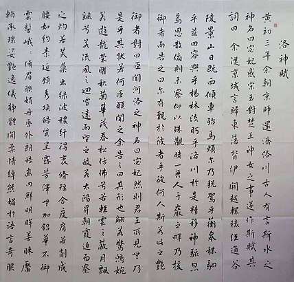 职业书画家 李天录 临王羲之洛神赋  12条屏