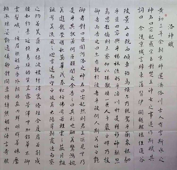 职业书画家 李天录 临王羲之洛神赋  12条屏