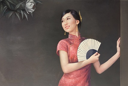 陈一茗 拿着扇子