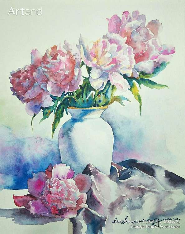 青年书画家 李双 芍药