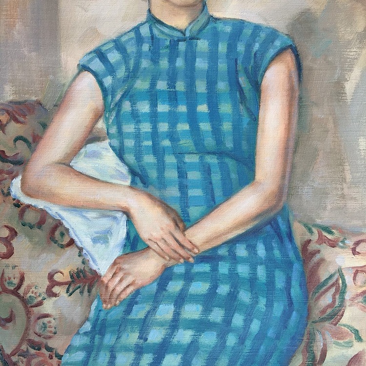 陈一茗 蓝色裙子