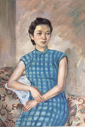 陈一茗 蓝色裙子