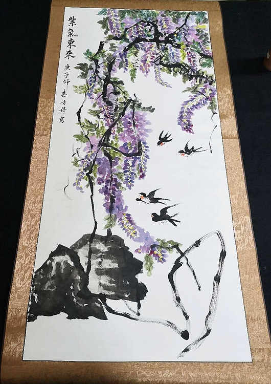 艺品万家签约青年画家 方婷作品  卷轴