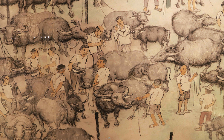清华大学教授  戴顺智  展览精品《百牛图》