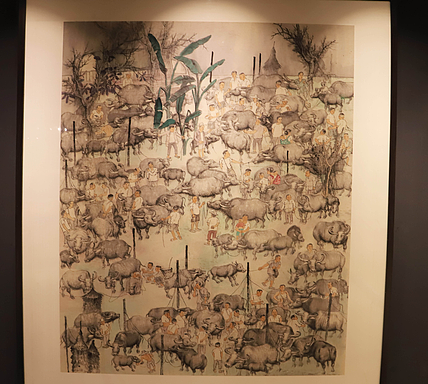 清华大学教授  戴顺智  展览精品《百牛图》