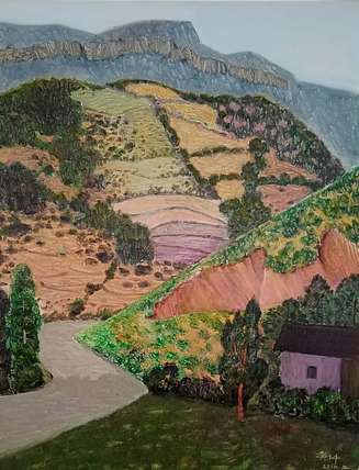 原创油画风景《秋