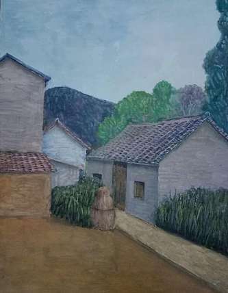 原创油画风景《故土》