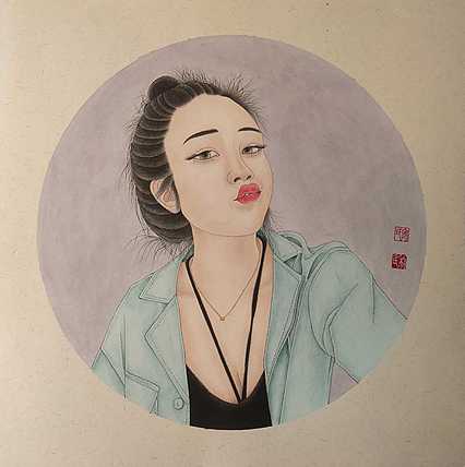 青年潜力画家  河北省工笔画学会  安利民  精品工笔人物  女孩