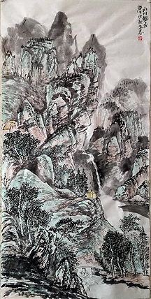 四尺山水 山西美术家协会会员 范立志  山川锦绣