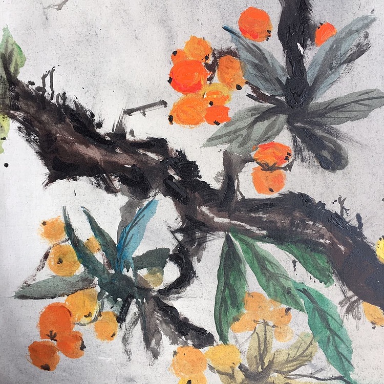 黄明灯手绘油画作品巜报喜》