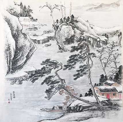 清华美院 黄为好 雪渔图