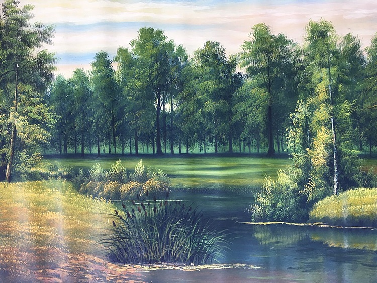 林艺楠手绘油画作品《暖风》