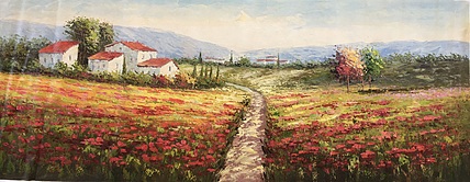 黄明灯手绘油画作品《花海》