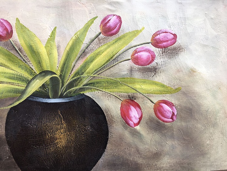 邹娜手绘油画作品《独树一帜》