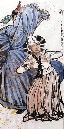 创作作品《舞》巴雅尔图 中国少数民族美术促进会会员