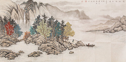 仿古精品 中美协山河画会创作员，满维起工作室画家 薛广宇 山水画作品