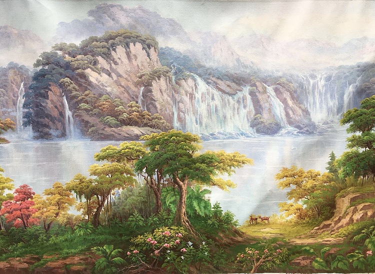 巨幅&mdash;&mdash;北京东方油画创作院副院长  陈一茗山清水秀》47
