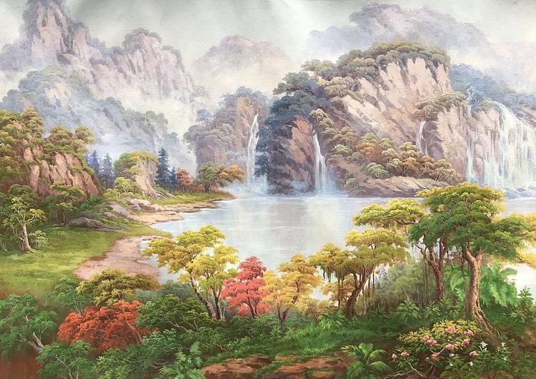 巨幅&mdash;&mdash;北京东方油画创作院副院长  陈一茗山清水秀》47