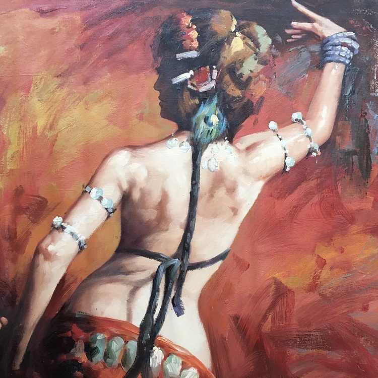 黄振能手绘油画作品《姿态万千》