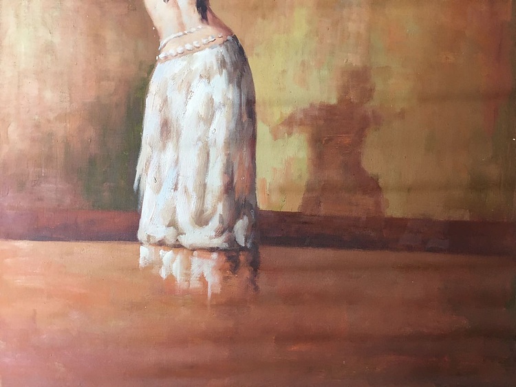 黄振能手绘油画作品《心灵舞者》