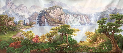 巨幅&mdash;&mdash;北京东方油画创作院副院长  陈一茗山清水秀》47