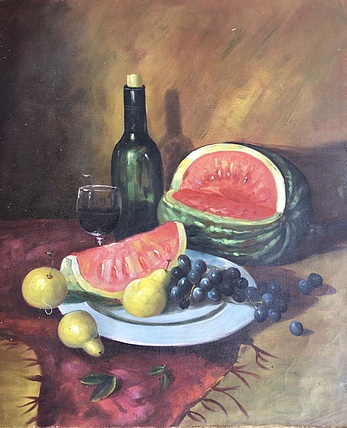 邹娜手绘油画作品《静物》