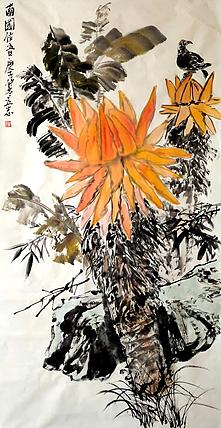 四尺花鸟 山西美术家协会会员 范立志 南国佳音